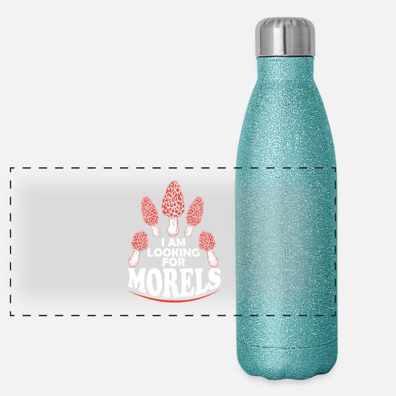 Chemise champignon Morel pour la saison des champignons Gourde isotherme panoramique pailletée 500 ml
