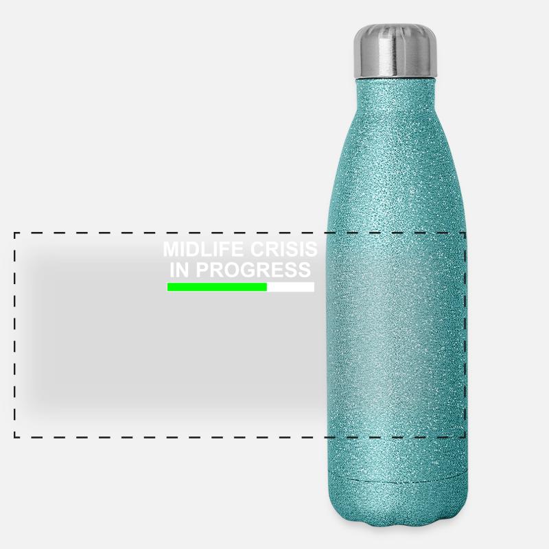 Midlife Crisis in Progress Panoramic Glitter Thermal Bottle 500 ml
