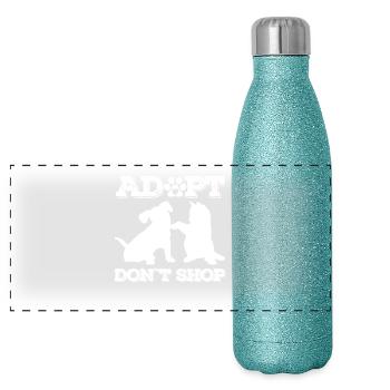 Adopt do not shop - Panoramic Glitter Thermal Bottle 500 ml - blue glitter - Front