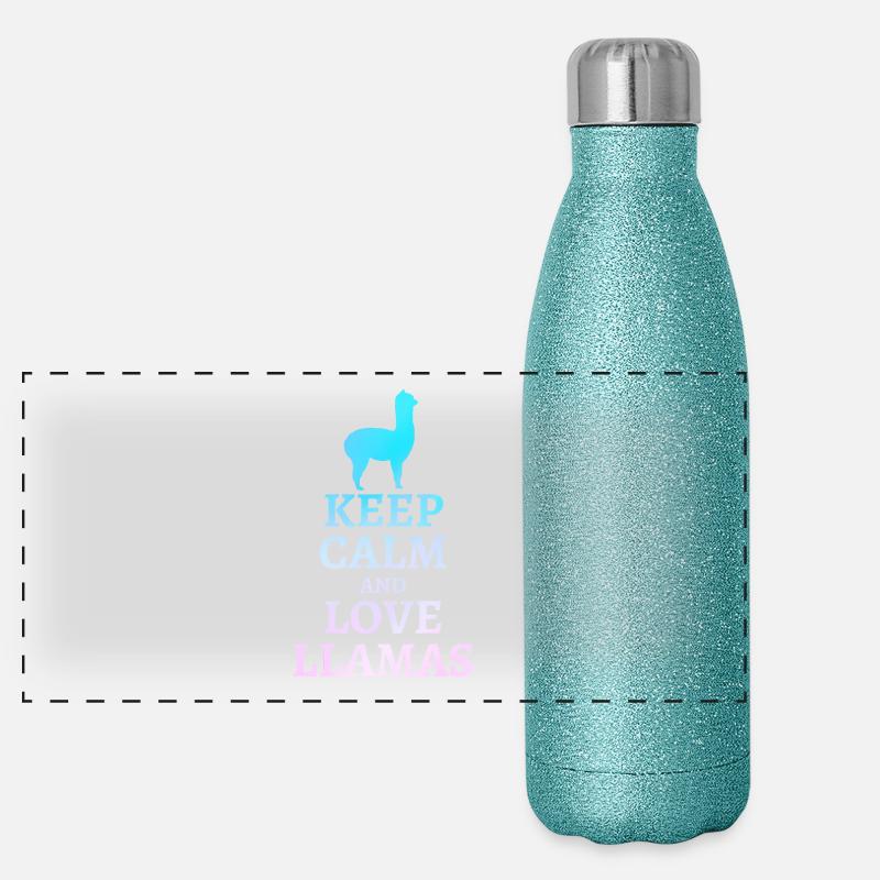 llama Panorama Glitzer Isolierflasche 500 ml