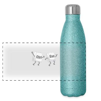 Ctrl Esc Keyboard - Panoramic Glitter Thermal Bottle 500 ml - blue glitter - Front