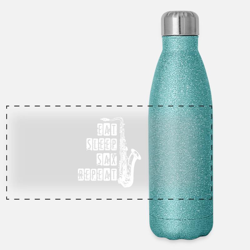 Saxophon Panorama Glitzer Isolierflasche 500 ml