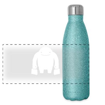 monstre - Gourde isotherme panoramique pailletée 500 ml - paillettes bleues - Devant