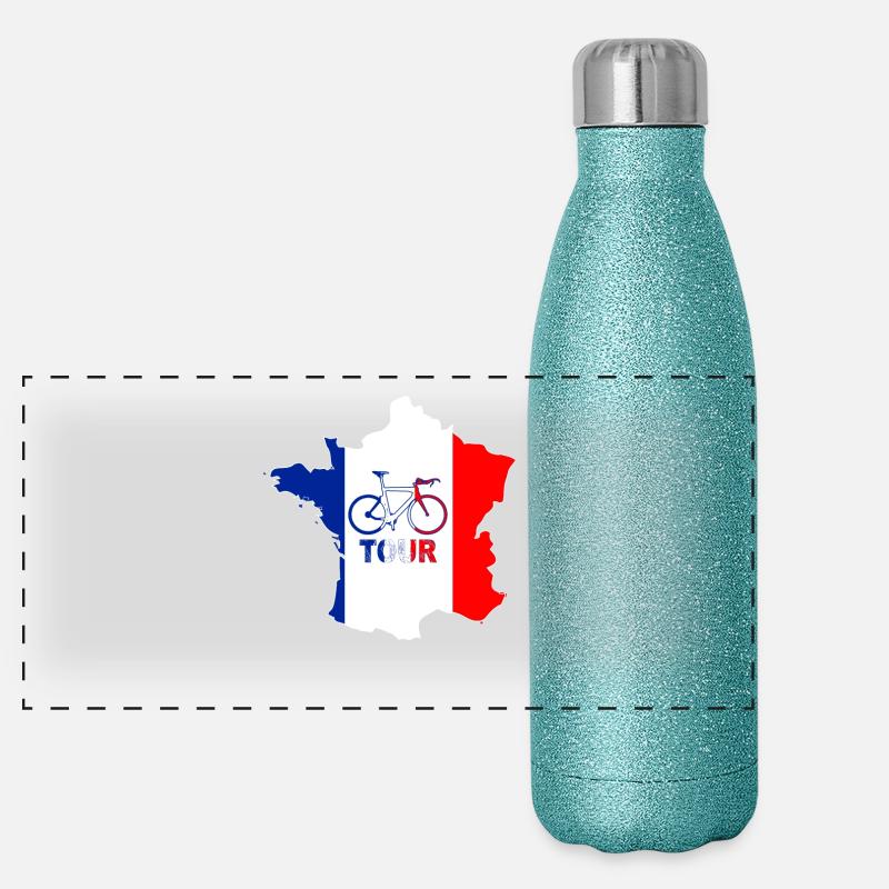 Nächste Radfahren und Radfahrer Panorama Glitzer Isolierflasche 500 ml