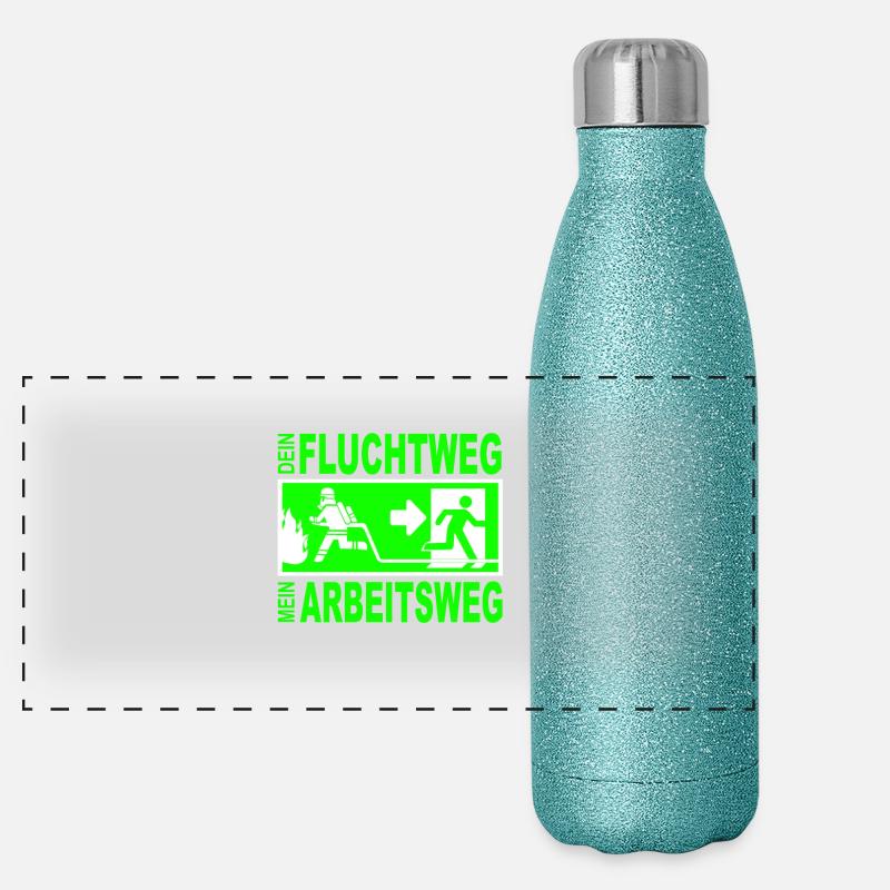 Escape Fire Department Feu d'urgence Exit Fire Gift Gourde isotherme panoramique pailletée 500 ml