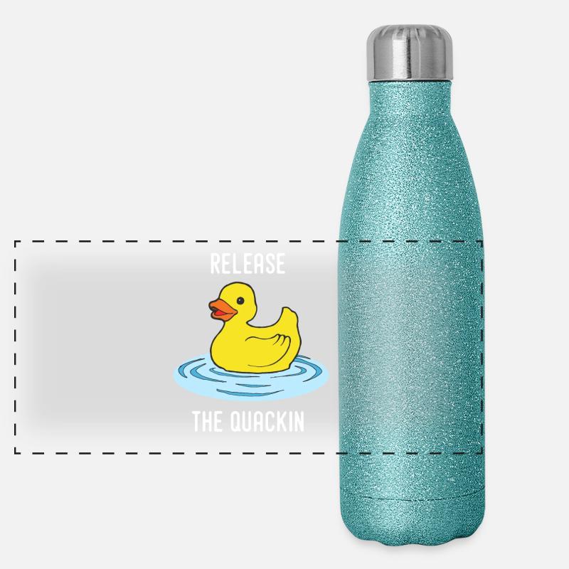 Release the Quackin Quietscheente Badeente Ente Panorama Glitzer Isolierflasche 500 ml