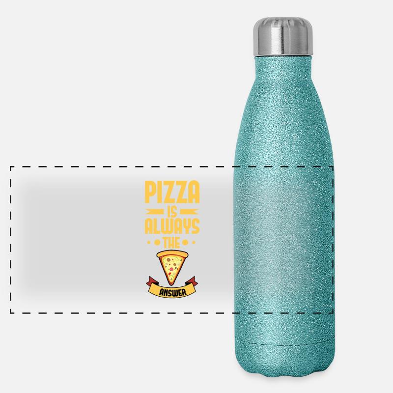 Awesome Pizza ist immer die Antwort Tshirt Panorama Glitzer Isolierflasche 500 ml