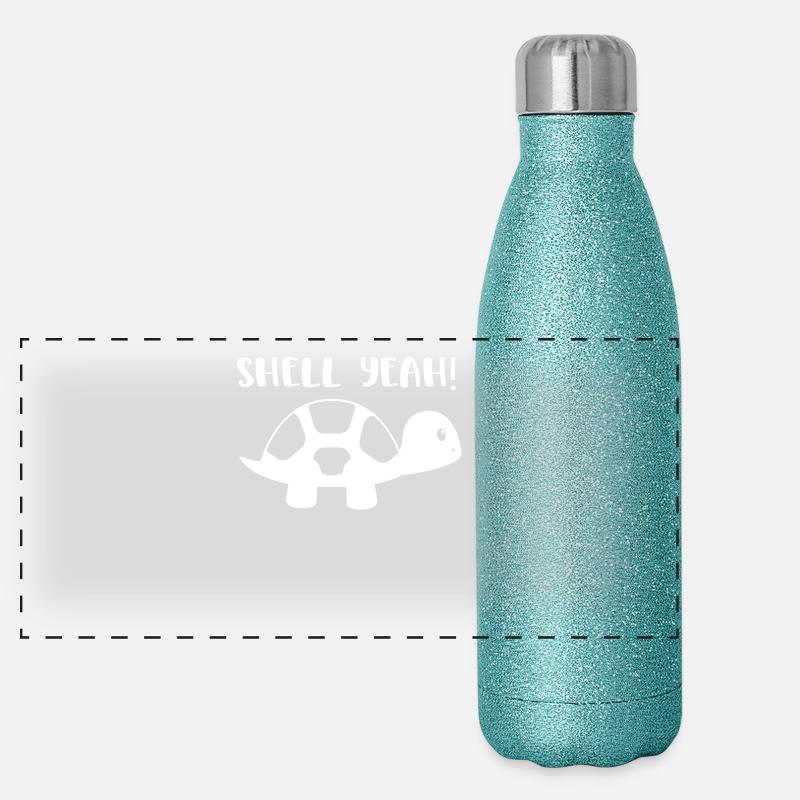 Turtle - Turtle Lover - Turtles Panoramic Glitter Thermal Bottle 500 ml