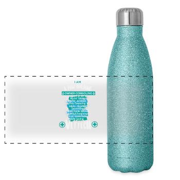 Vétérinaire Vétérinaire Vétérinaire Animaux Vétérinaires Hu - Gourde isotherme panoramique pailletée 500 ml - paillettes bleues - Devant