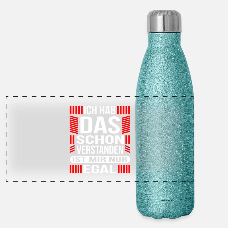 Geschenkidee lustiger Spruch Panorama Glitzer Isolierflasche 500 ml