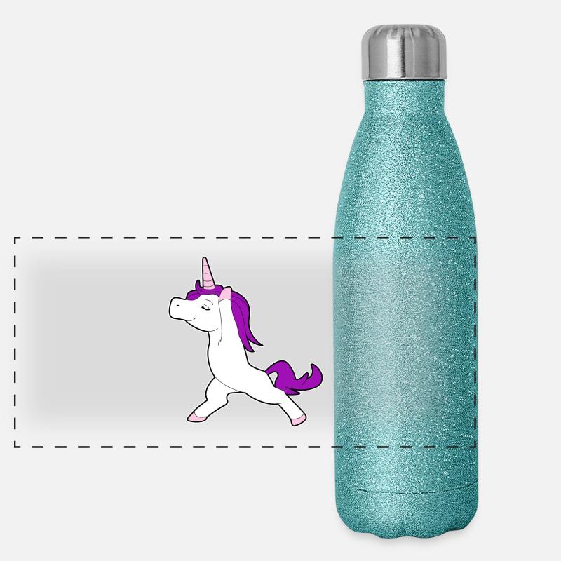 Unicorn chick proudly conceited gift idea Panoramic Glitter Thermal Bottle 500 ml
