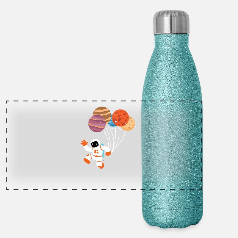 Astronaute spatial Gourde isotherme panoramique pailletée 500 ml