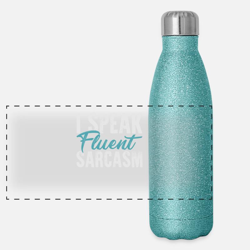 sarcasm - Panoramic Glitter Thermal Bottle 500 ml - blue glitter