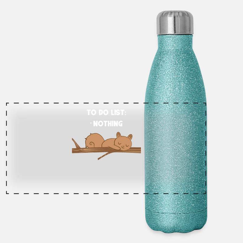 Eichhörnchen - Eichhörnchenfan - Eichkätzchen Panorama Glitzer Isolierflasche 500 ml