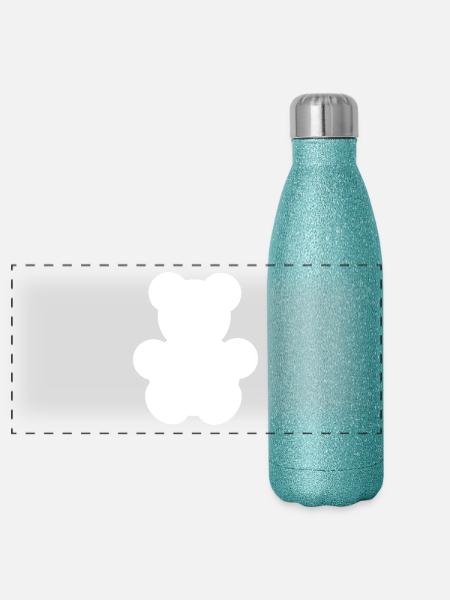 Carl Weiss - Gourde isotherme panoramique pailletée 500 ml - paillettes bleues - Devant
