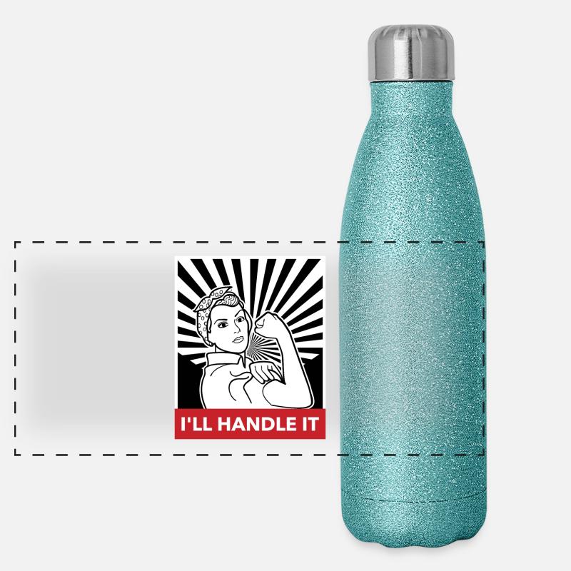 Frauenpower Panorama Glitzer Isolierflasche 500 ml