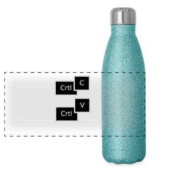 Copy Paste - Panoramic Glitter Thermal Bottle 500 ml - blue glitter - Front