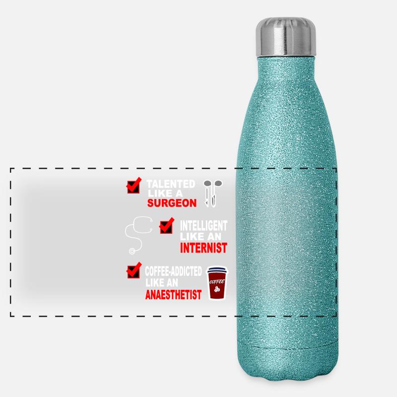 Surgeon Internist Anesthetist Gift Idea Shirt Panoramic Glitter Thermal Bottle 500 ml