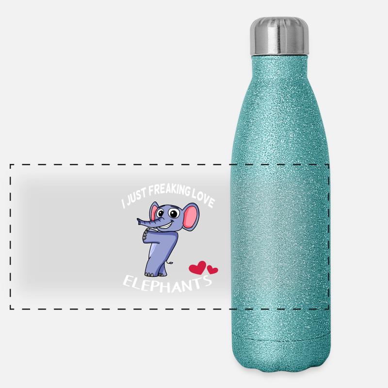 I love elephants Panoramic Glitter Thermal Bottle 500 ml