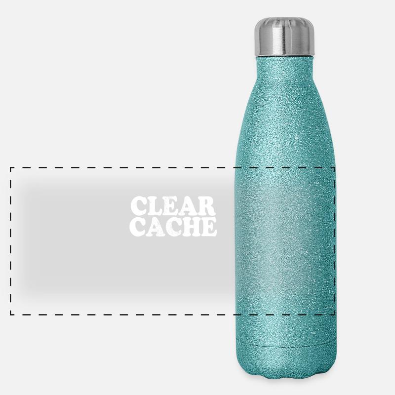 Clear Cache Programmierer Nerd Geek Geschenk Cache Panorama Glitzer Isolierflasche 500 ml