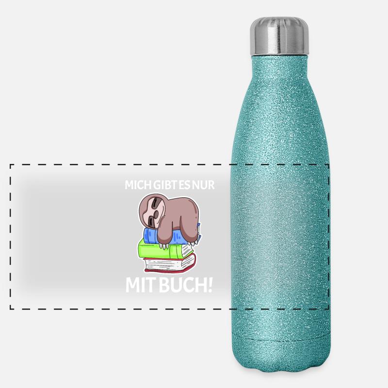 Buch Spruch Bücher lesen Leser Geschenk Panorama Glitzer Isolierflasche 500 ml