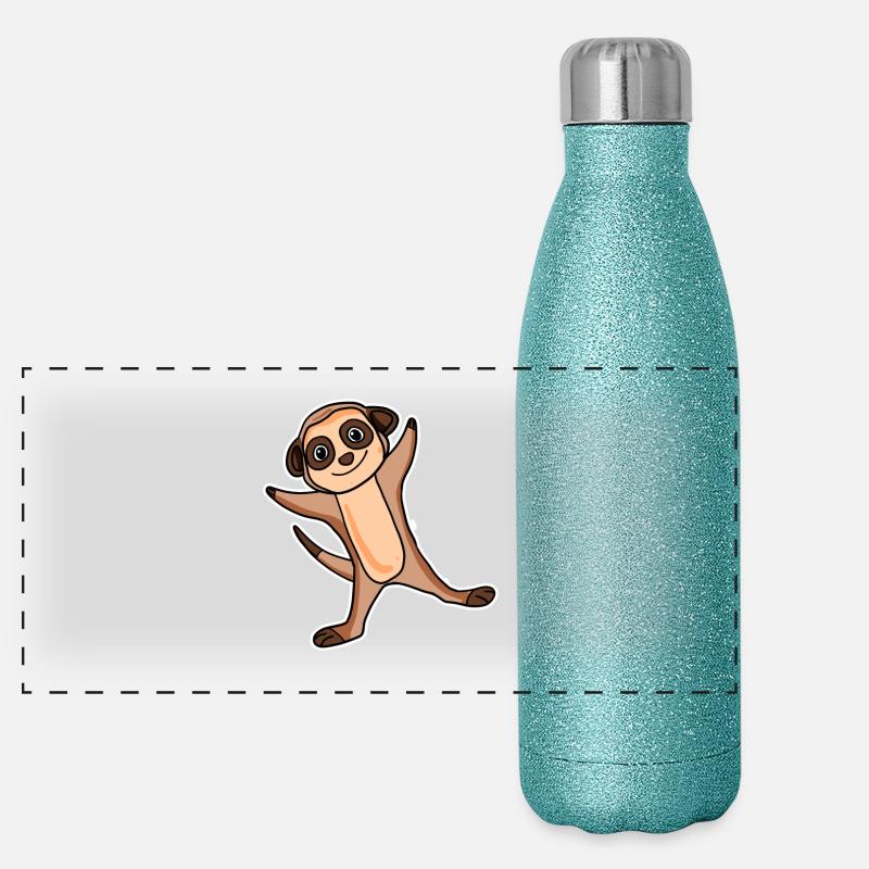 Sticker suricate Gourde isotherme panoramique pailletée 500 ml