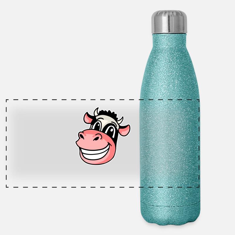 Tête de vache Gourde isotherme panoramique pailletée 500 ml