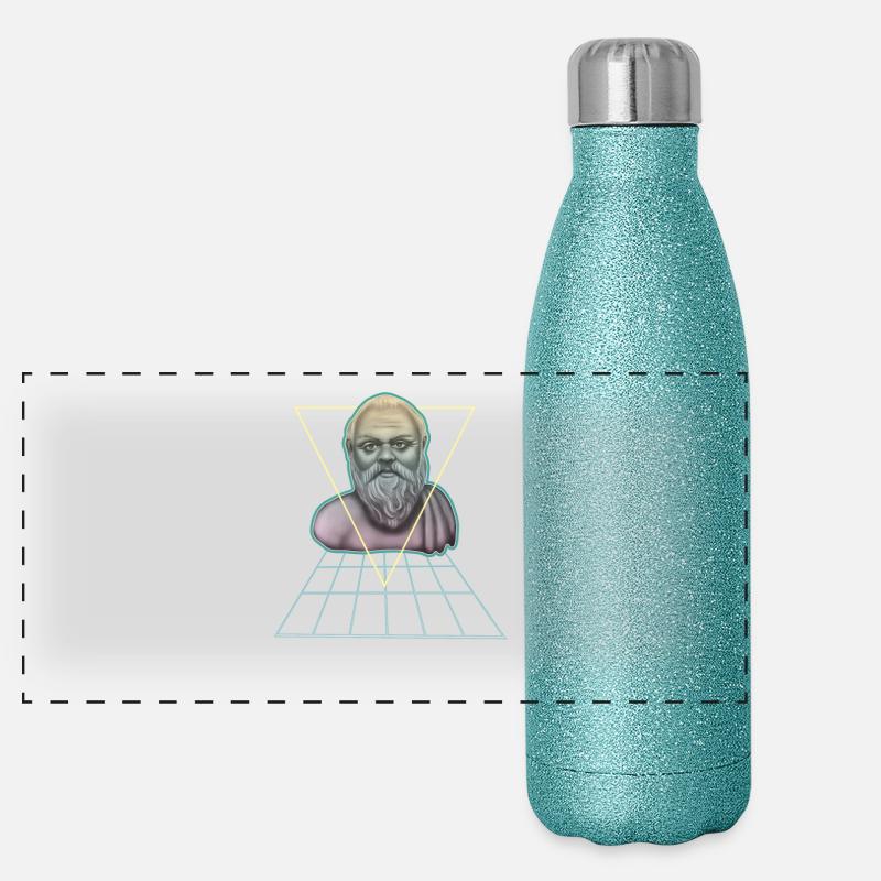 Socrate Philosophe grec moderne Gourde isotherme panoramique pailletée 500 ml