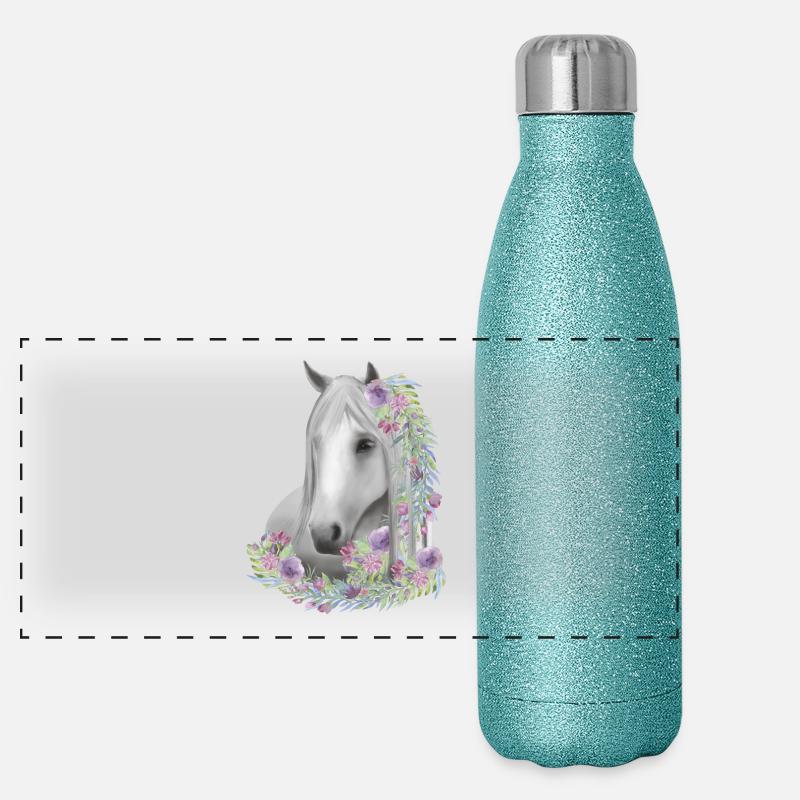 Équitation Chevaux Filles Gourde isotherme panoramique pailletée 500 ml