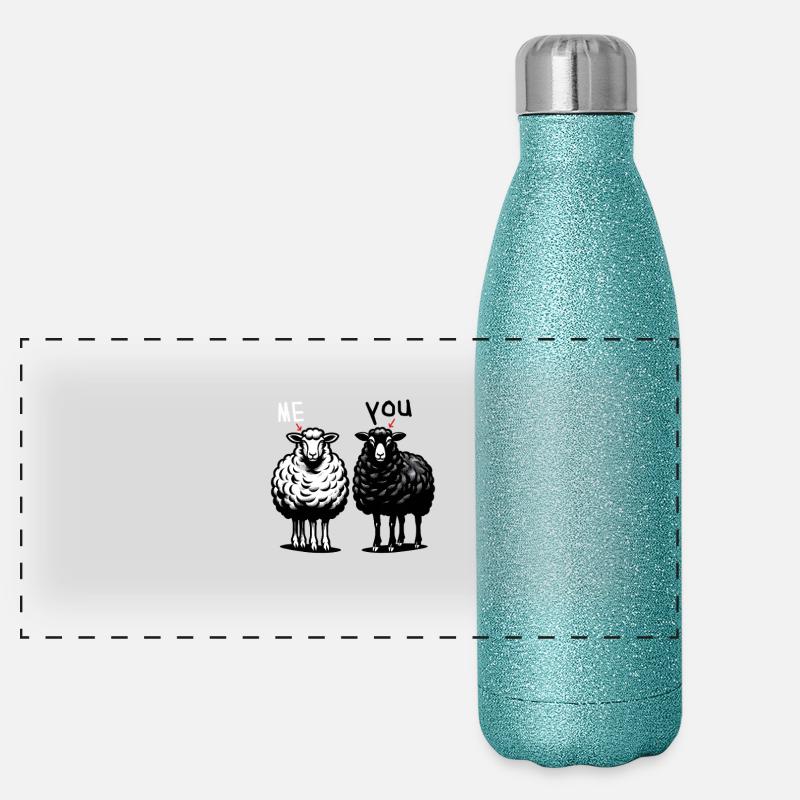 Brebis, moi, brebis, toi Gourde isotherme panoramique pailletée 500 ml