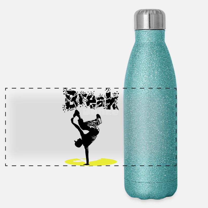 Breakdance mouvement Gourde isotherme panoramique pailletée 500 ml