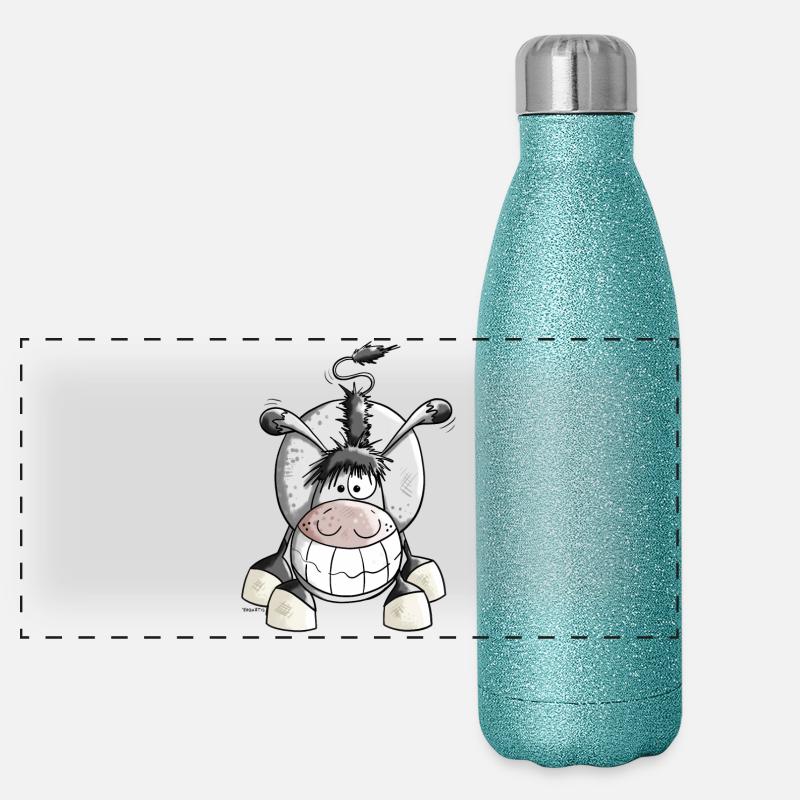 Sourire Âne Gourde isotherme panoramique pailletée 500 ml