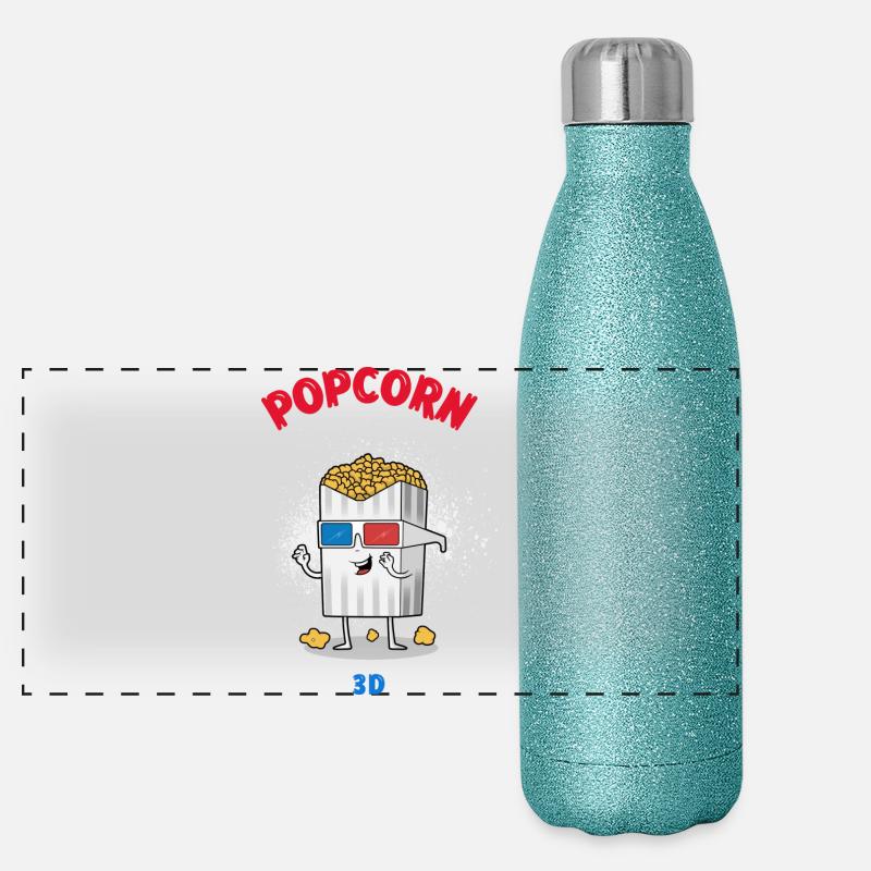 pop corn Panoramic Glitter Thermal Bottle 500 ml