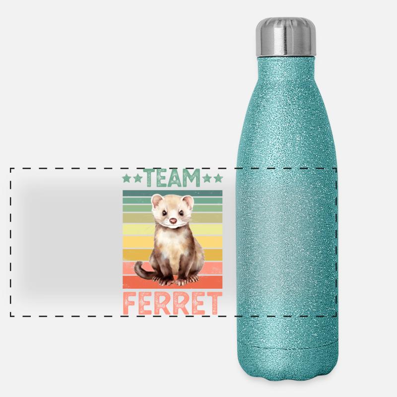 Frettchen Panorama Glitzer Isolierflasche 500 ml