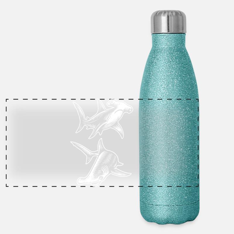 Hammerhai Geschenk Panorama Glitzer Isolierflasche 500 ml