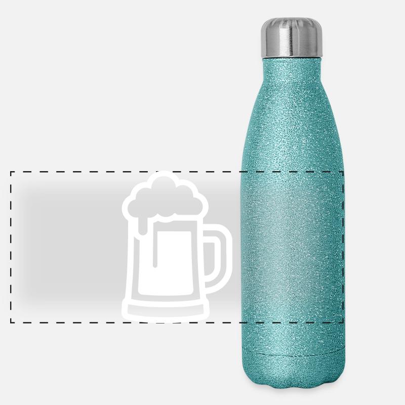 Verre à bière symbole bière Gourde isotherme panoramique pailletée 500 ml