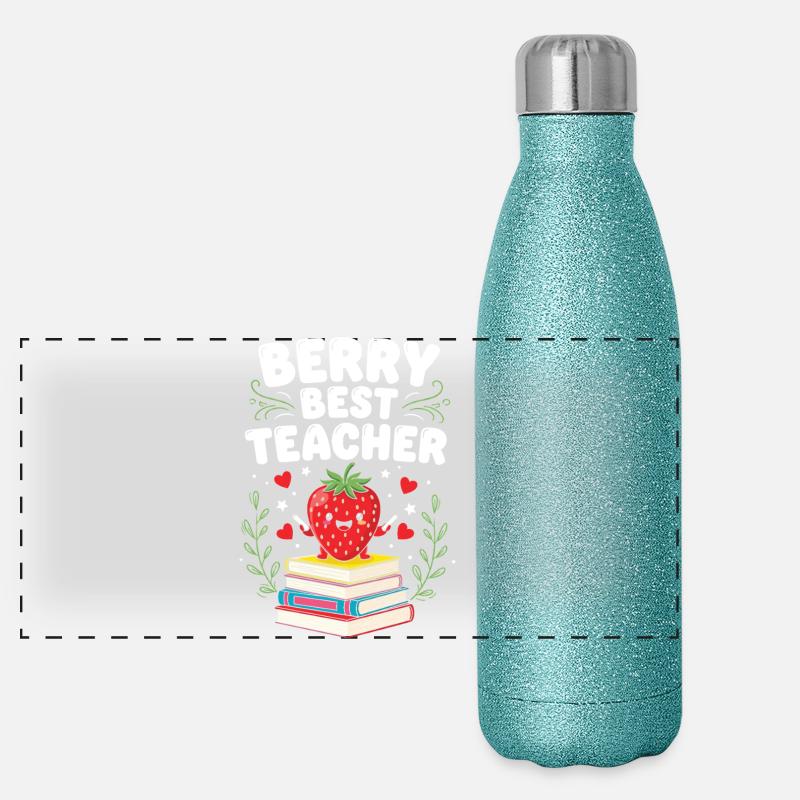 Berry Bester Lehrer Grundschullehrer Panorama Glitzer Isolierflasche 500 ml