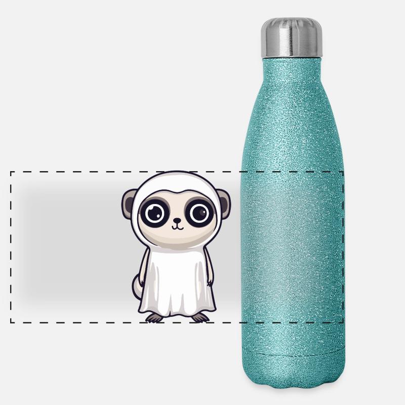 Suricate Halloween Fantôme Gourde isotherme panoramique pailletée 500 ml