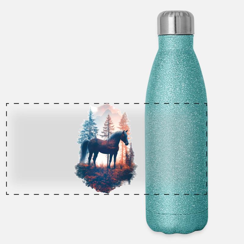 Horse Panoramic Glitter Thermal Bottle 500 ml