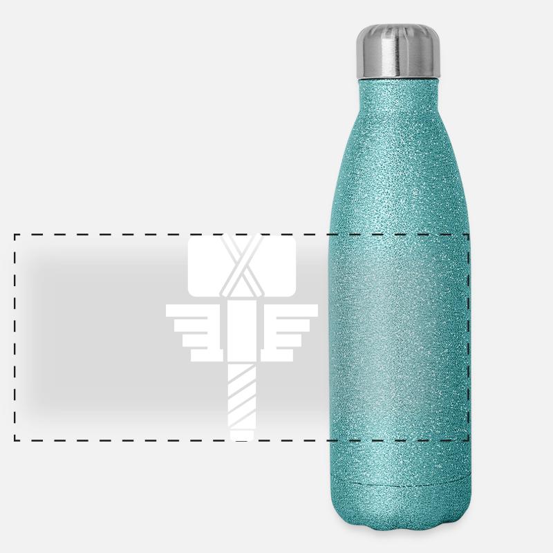 Thor Hammer – Wikinger Mjölnir Comic Superheld Panorama Glitzer Isolierflasche 500 ml