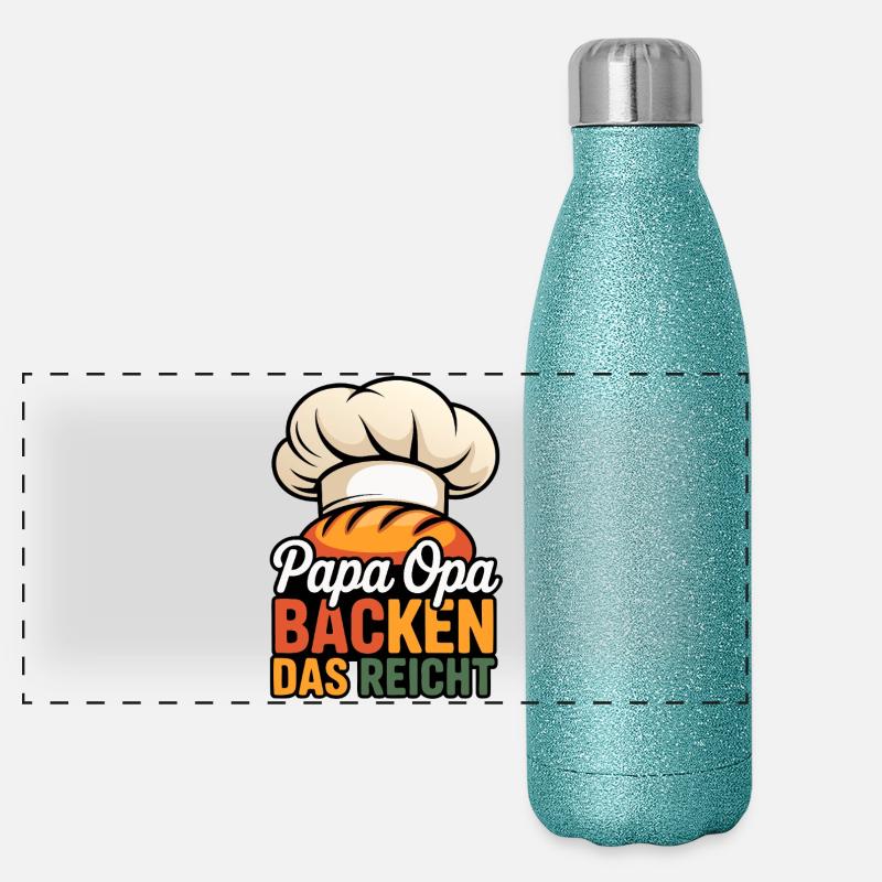 Papa Opa Backen Das Reicht Panorama Glitzer Isolierflasche 500 ml
