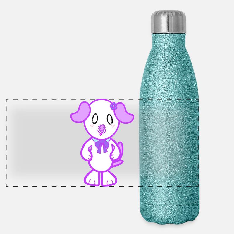 KawaiiDOGGOS – Flora-Druck Panorama Glitzer Isolierflasche 500 ml