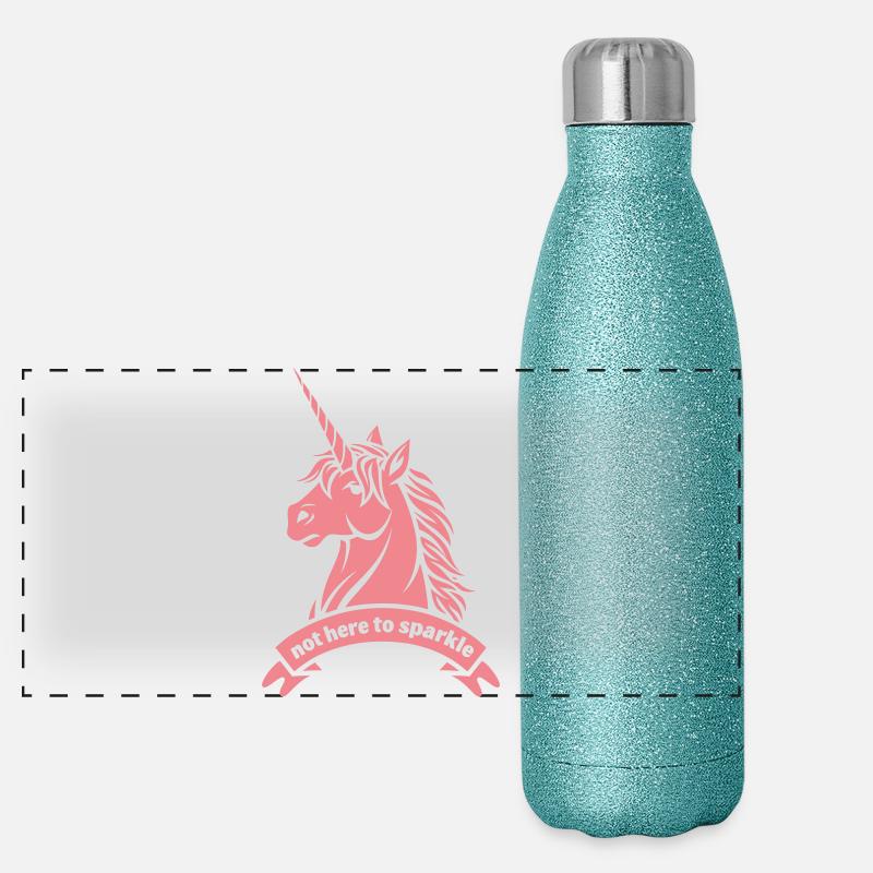 Pas là pour briller – Déclaration sur la licorne Gourde isotherme panoramique pailletée 500 ml
