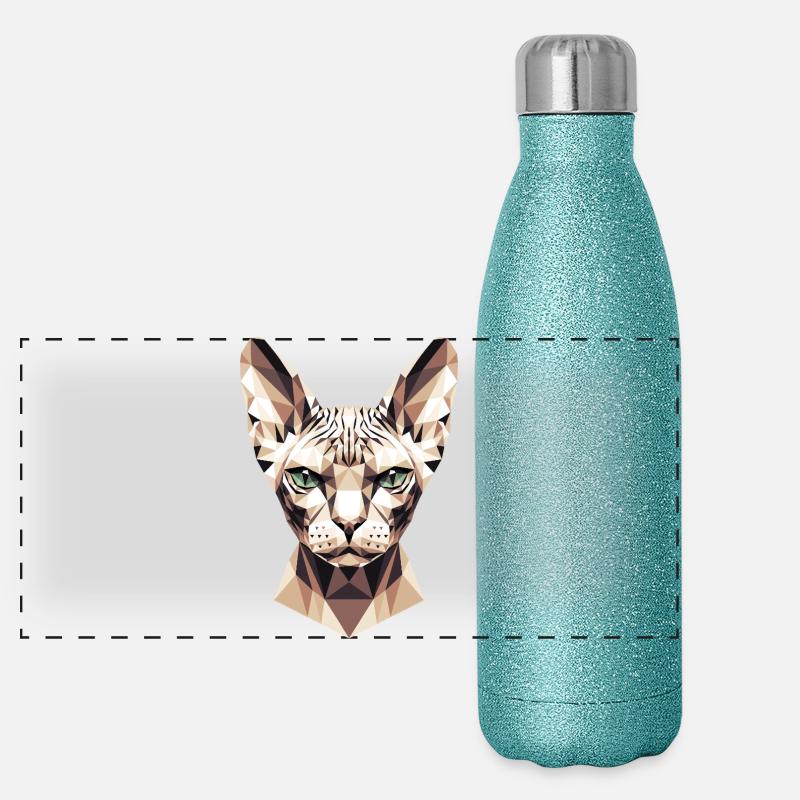 Sphynx Chat Sphynx Chat Chat Canadien Sphinx mignon Gourde isotherme panoramique pailletée 500 ml