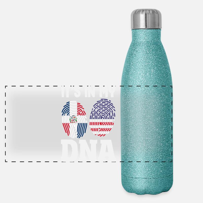 Drapeau de la République dominicaine Dom Rep Pride Gourde isotherme panoramique pailletée 500 ml