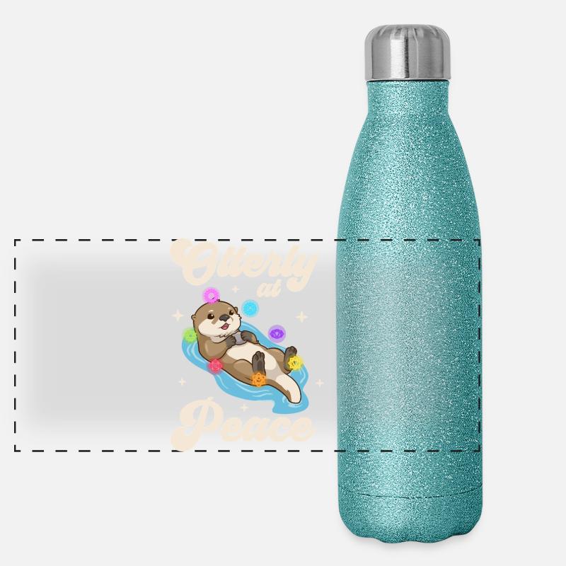 Otter Frieden - Chakra Harmonie Panorama Glitzer Isolierflasche 500 ml