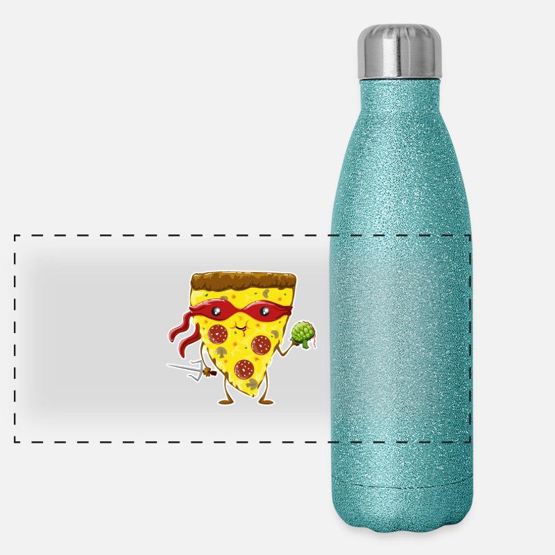 Ninja Pizza eats turtle Panoramic Glitter Thermal Bottle 500 ml