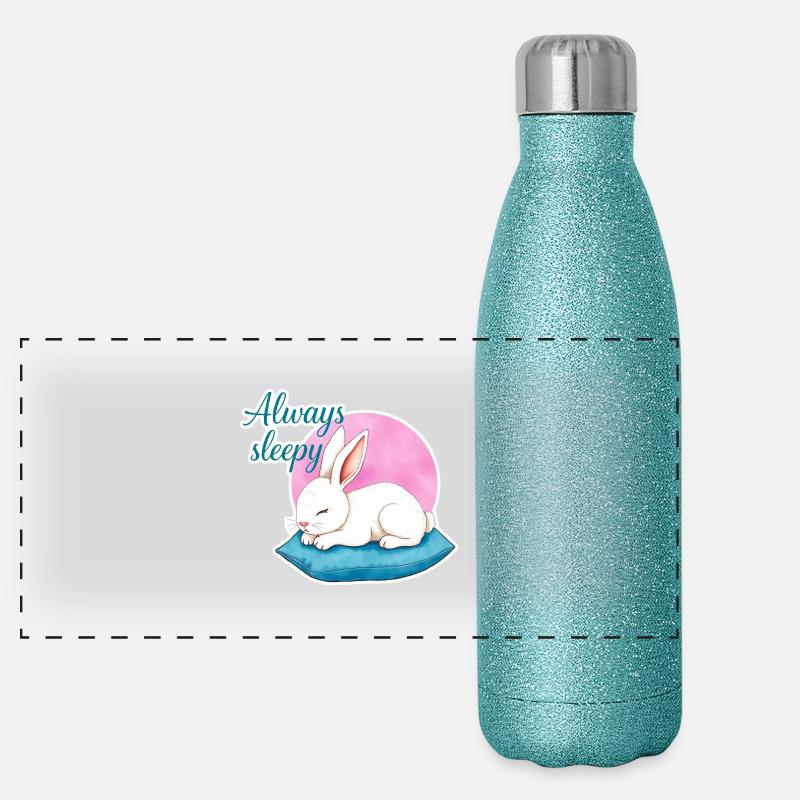 Le lapin mignon a toujours sommeil 1 Gourde isotherme panoramique pailletée 500 ml