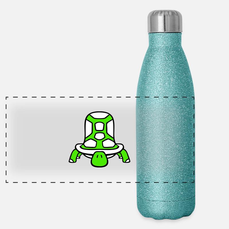 Schildkröte süß niedlich großer Schildkrötenpanzer Panorama Glitzer Isolierflasche 500 ml