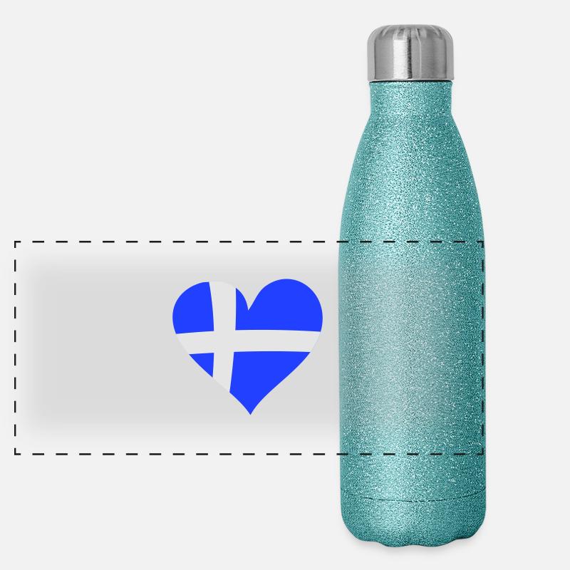Greece Panoramic Glitter Thermal Bottle 500 ml